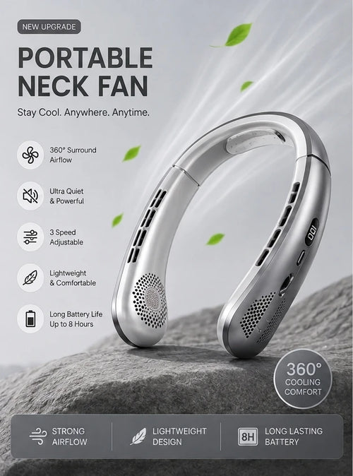 Portable Bladeless Neckband Fan TrendyApparel